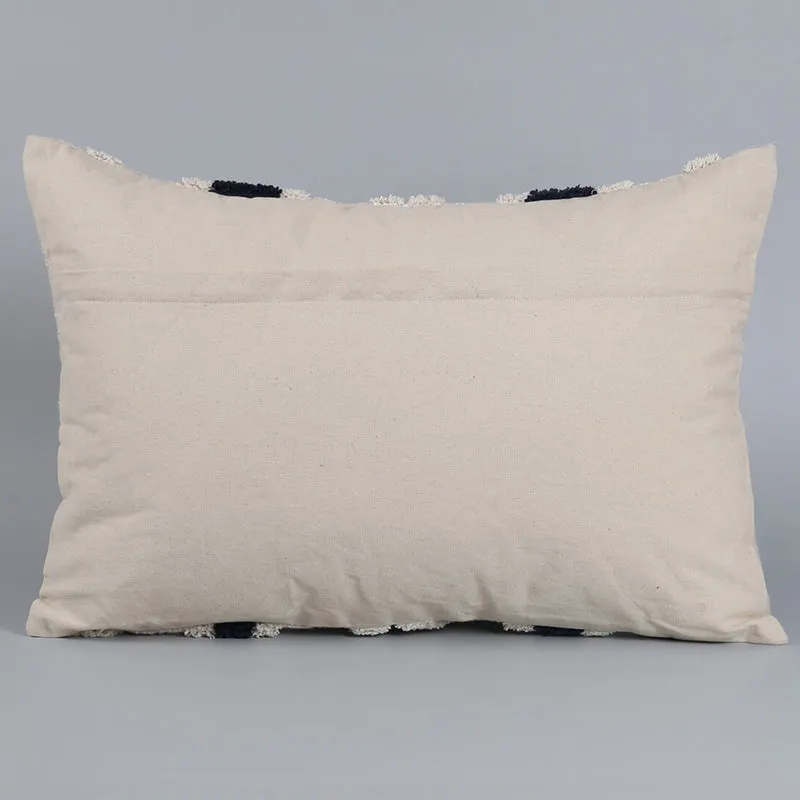 India Circus Terra SpadesTufted Cotton Cushion Cover (White & Brown)- Set Of Two media 4