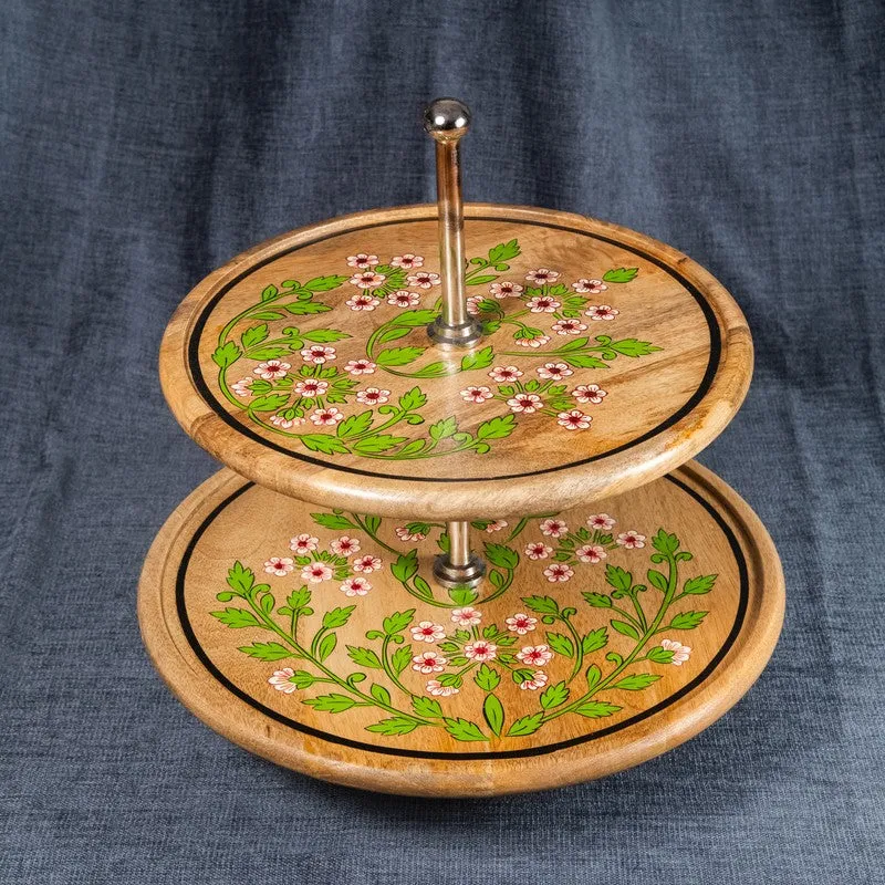 Blossom Charm Floral Wooden Two-Tier Cake Stand media 6