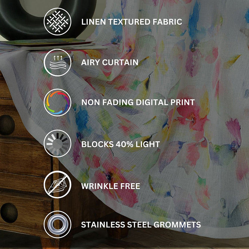 Serline Linen Texture Sheer Curtain - Set Of Two media 9