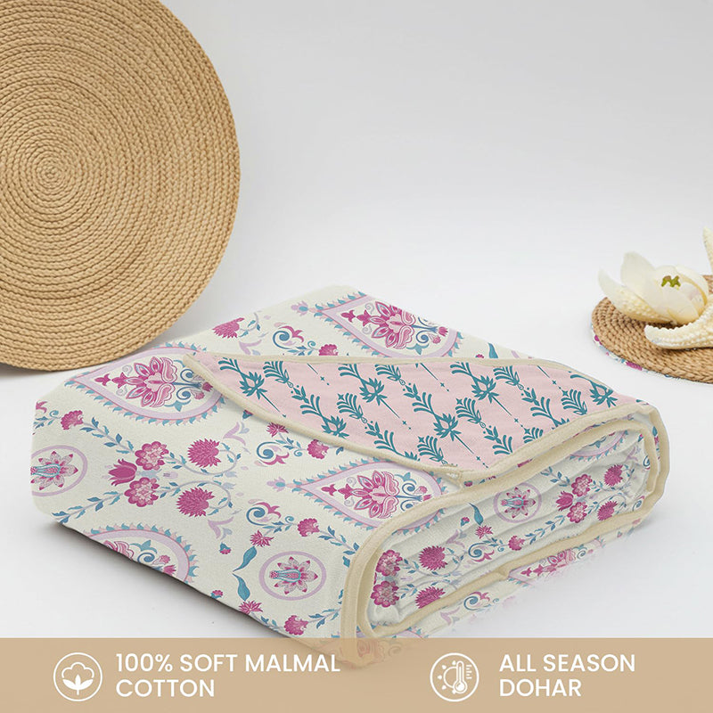 Urban Space Persian Courtyard Reversible Dohar - Pink media 8