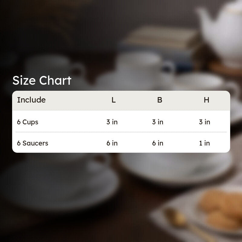 Elowen Bone China Cup & Saucer (125 ML) - Twelve Piece Set media 8