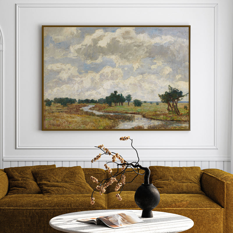 Cloudy Glade Wood Wall Art With Frame - Black
