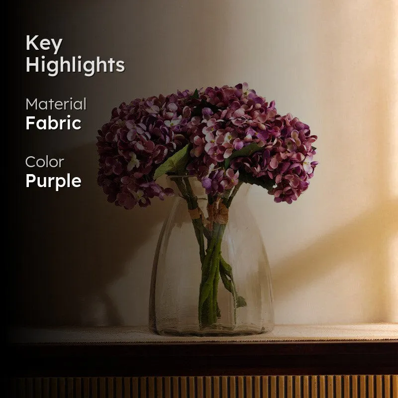 Artificial Realistic Fabric Hydrangea Bouquet - Lavender media 2