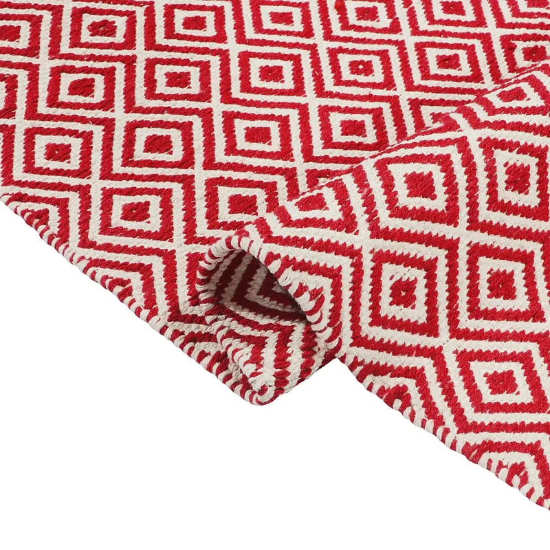 Earthica Cotton Runner Rug - Dark Red media 5