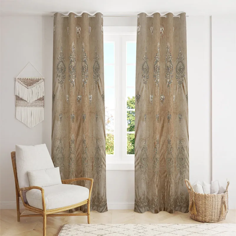 Sandstone Elegance Curtain - Set Of Two media 1