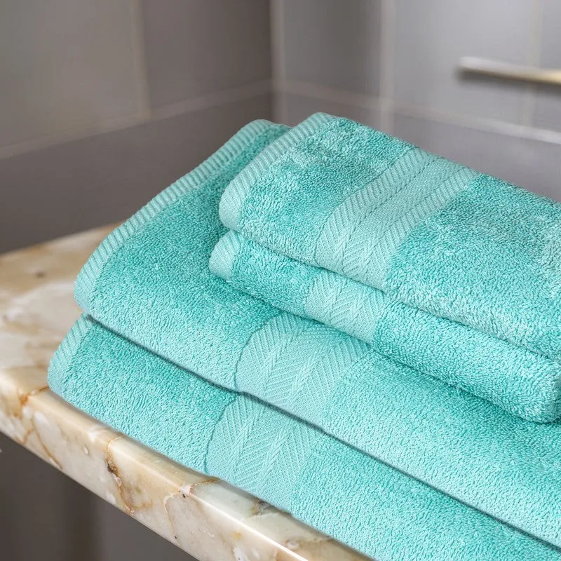 PlushAura Cotton Towel Sets (Aqua) - Set of Four media 5
