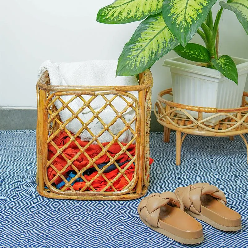 Emi Rattan Laundry Basket media 1