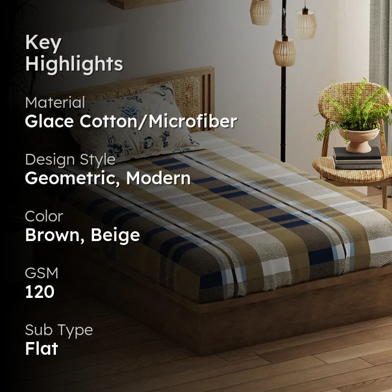 Faris Geometric Microfiber Bedsheet - 120 GSM media 2
