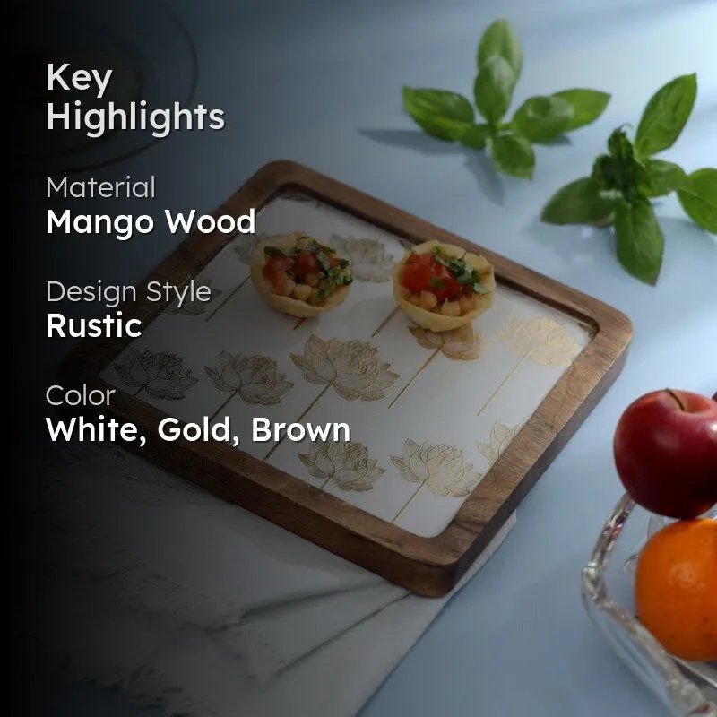 Jeannine Square Wood Platter media 2