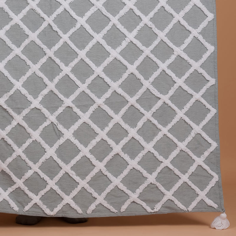 Grid Tuft Cotton Throw media 6