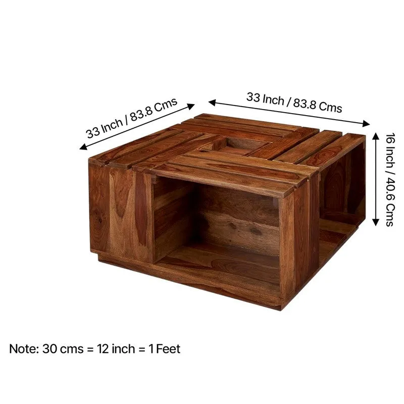 Wervon Sheesham Wooden Center Table - Brown media 11