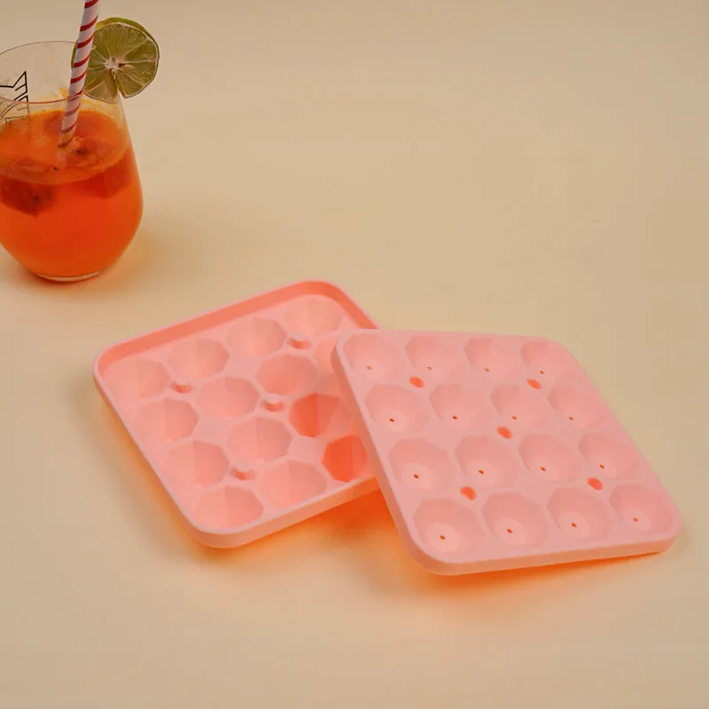 Diamond Silicone 16-Cube Ice Mould - Pink media 1
