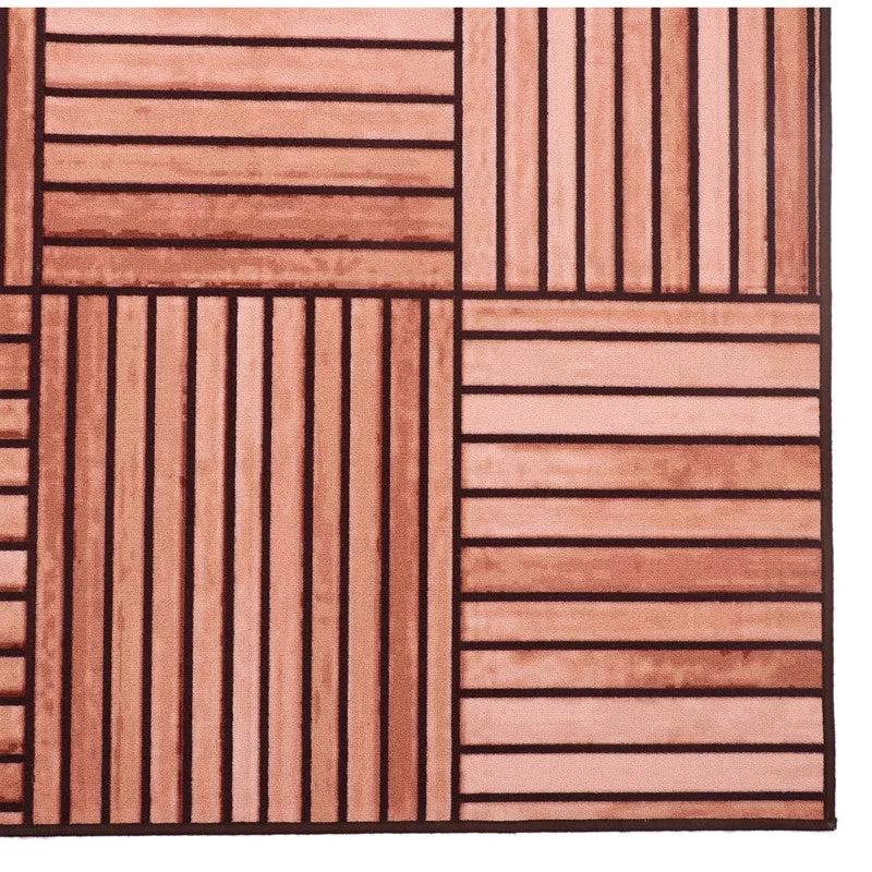 Striped Geometrica Anti-Skid Nylon Runner Rug media 4