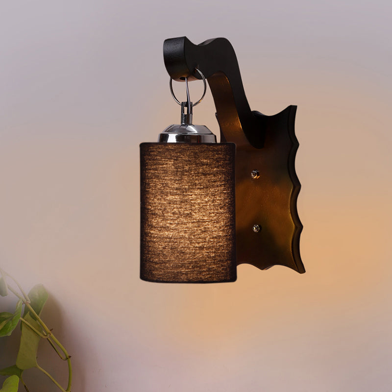Delphi Wooden Wall Lamp - Black