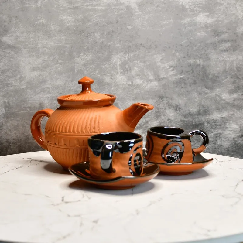 Zen Brew Terracotta Tea Set & Tea Pots - Three Piece Set media 1