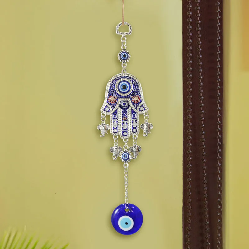 Hamsa Palm Evil Eye Metal Wall Accent media 1
