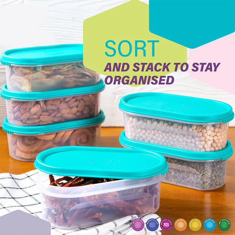 Elmera Storage Conatiner (Teal Blue) - Set Of Twelve media 1