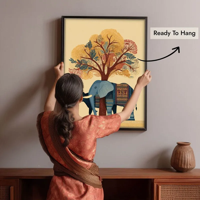 Gajraj Canvas Wall Painting With Black Frame media 9