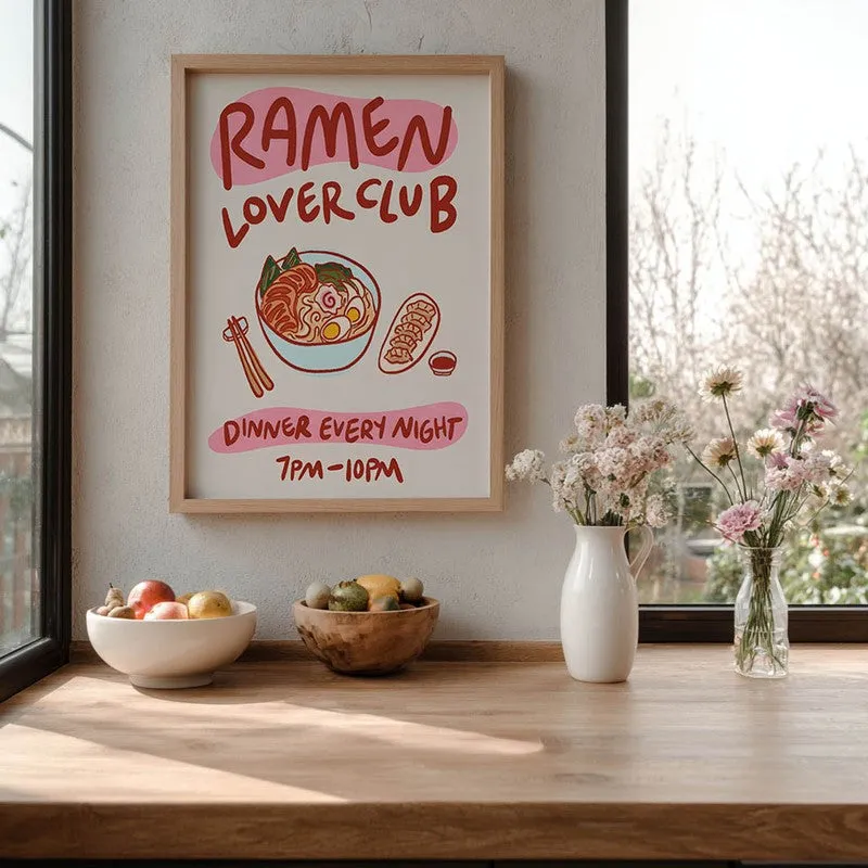 Ramen Club Archival Canvas Wall Art - Brown media 7