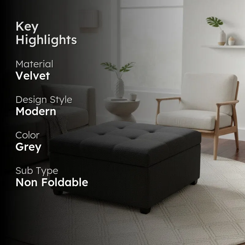 Uvaro Comelo Ottoman - Grey media 2