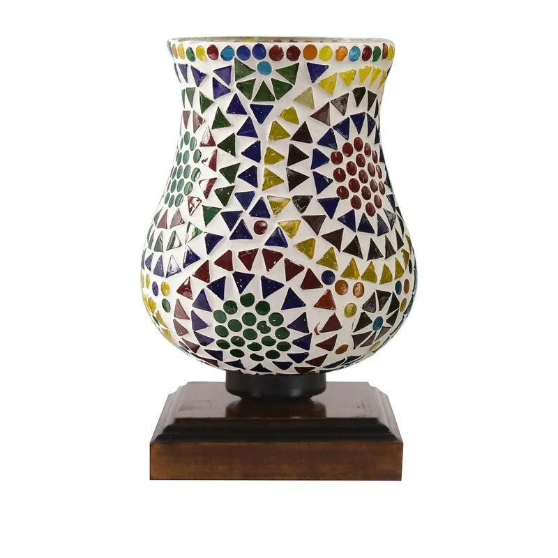 Chroma Mosaic Glass Table Lamp With Wooden Base - Multicolor media 6