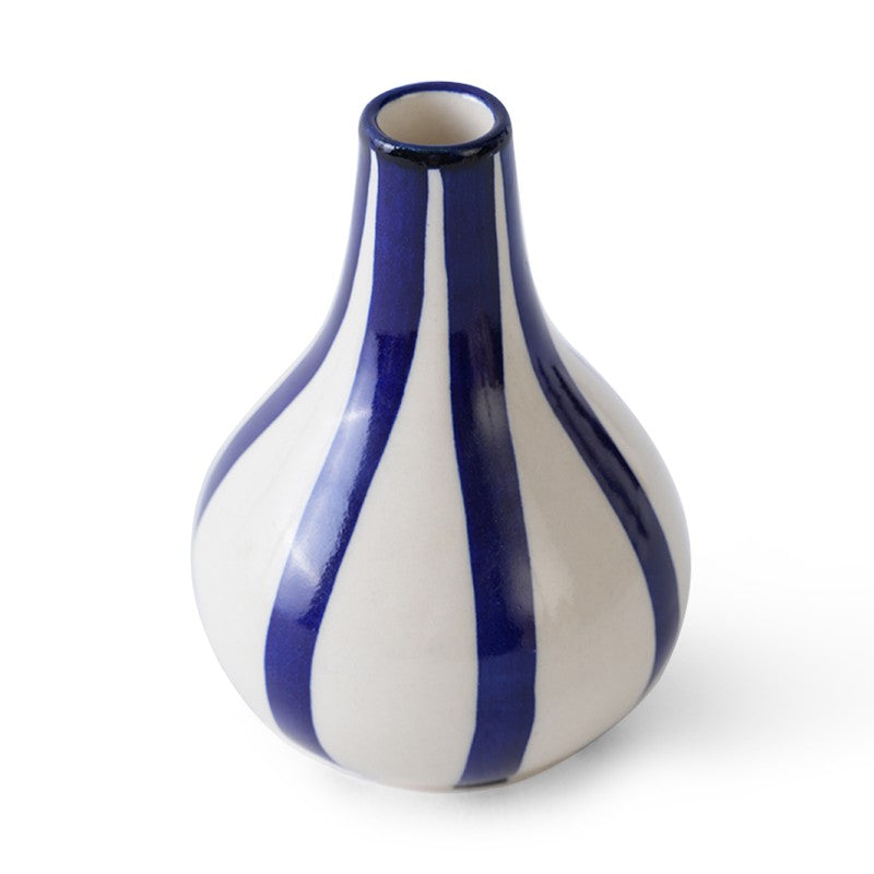 Waveon Ceramic Flower Vase - White,Dark Blue media 4