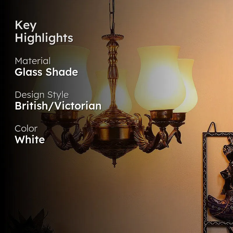 Milky Mayoora Mosaic Golden Antique Ceiling Lamp media 2