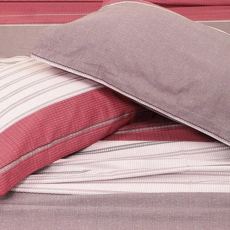 Swayam Striped Lavender Cotton Bedsheet - 180 TC media 5
