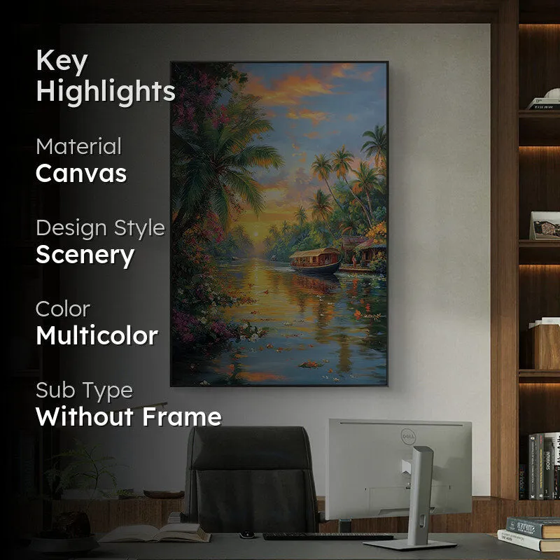 Serene Backwaters Wall Painting media 2