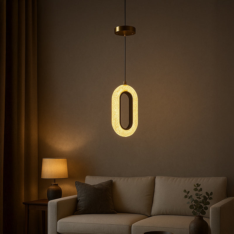 Infinity Oval LED Glass Ceiling Lamp - Gold media 3