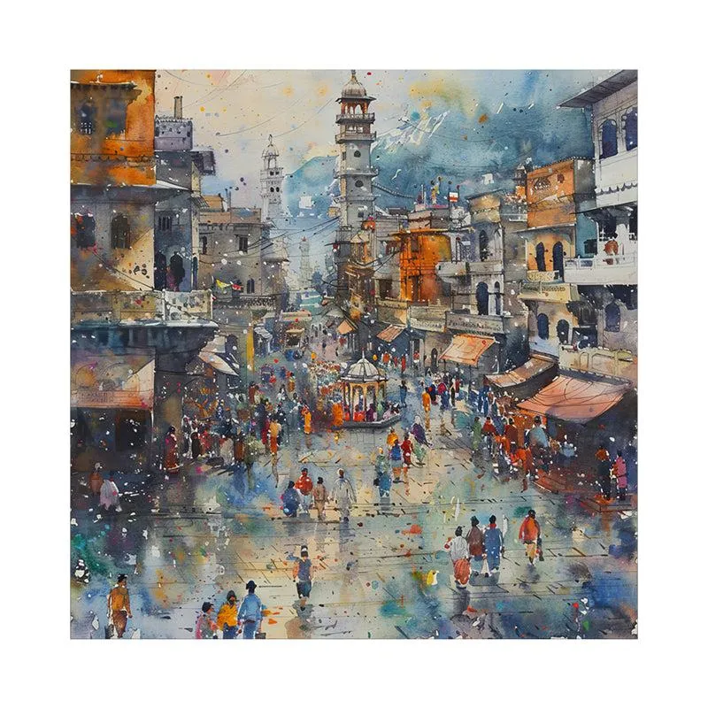 Bustling Bazaar Poly Canvas Wall Painting media 4