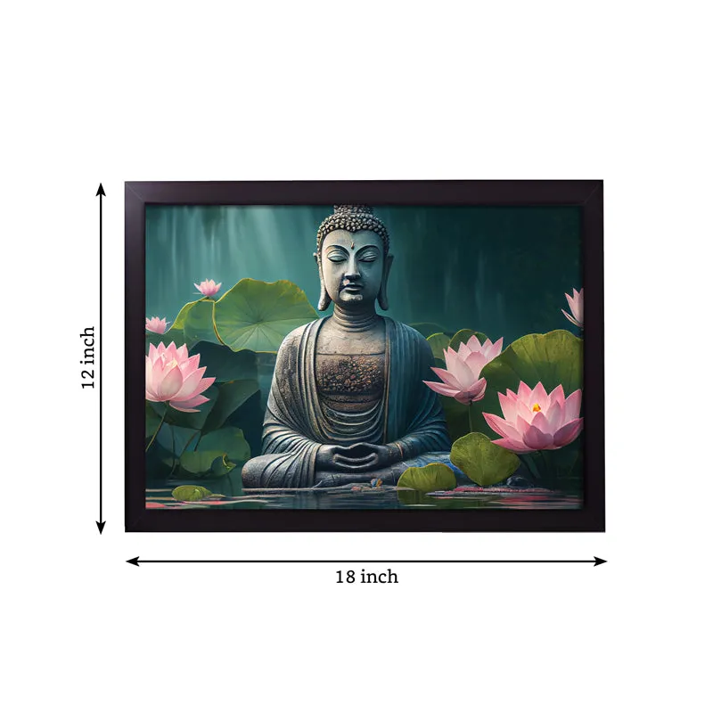 Lotus Embrace Buddha Wall Painting media 5