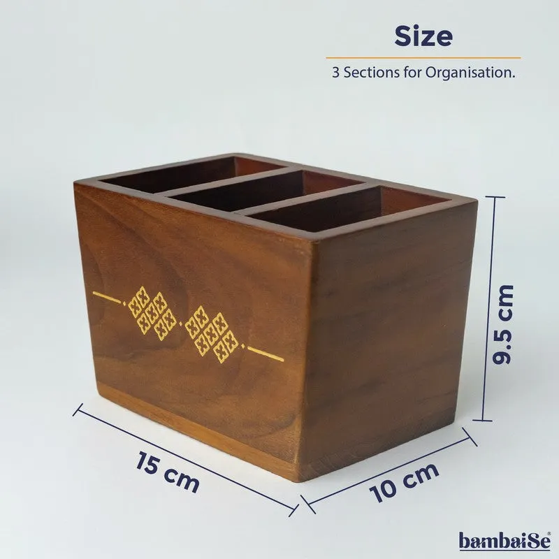 Nova Luxe Wood Desk Organiser - Brown media 10