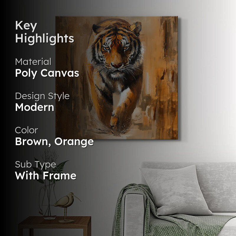 Ferocious Tiger Poly Canvas Wall Painting media 2