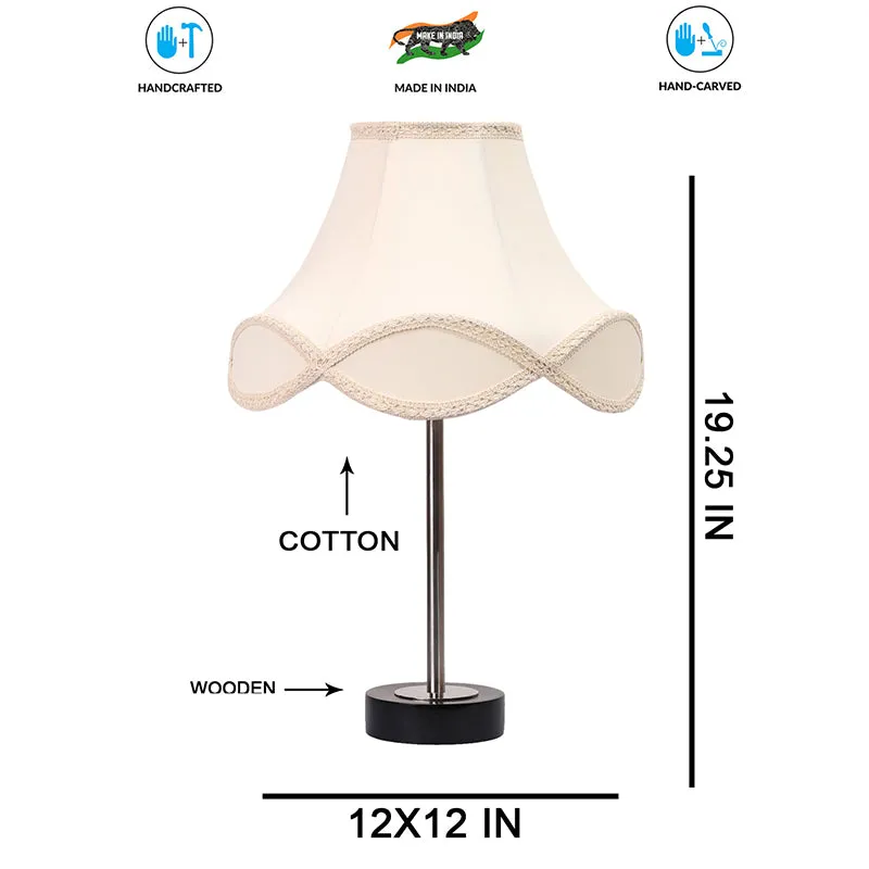 Valencia Arc Rodin Wooden Table Lamp - OffWhite,Silver,Black media 7