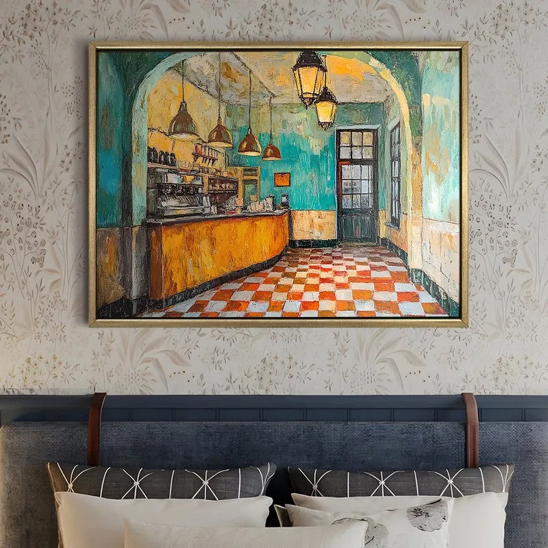 Cozy Bistro Canvas Wall Painting With Frame media 5