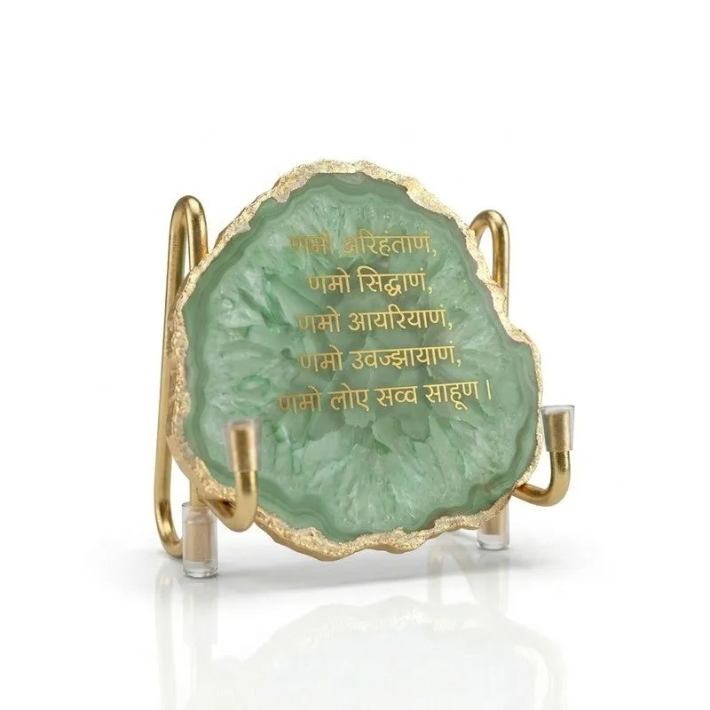 Namokar Handcrafted Agate Religious Accent - Green media 4