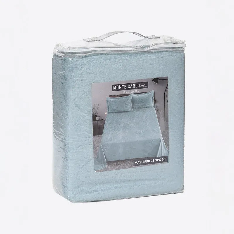 Monte Carlo Color Drift Bedsheet (Sky Blue) - 280 GSM media 6