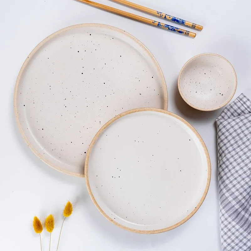 Speckled Beige Ceramic Dinner Set - 18 Piece Set media 7