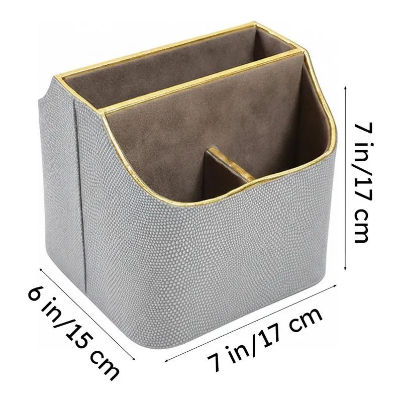 Tisquo Faux Leather Desk Organizer - Grey media 9