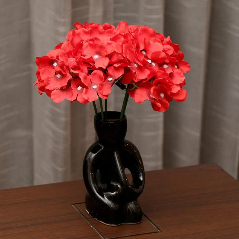 Fiora Artificial Hydrangea (Red)  Set of Two media 1