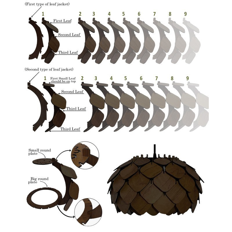 LumiSphere Wooden Ceiling Lamp - Brown media 6