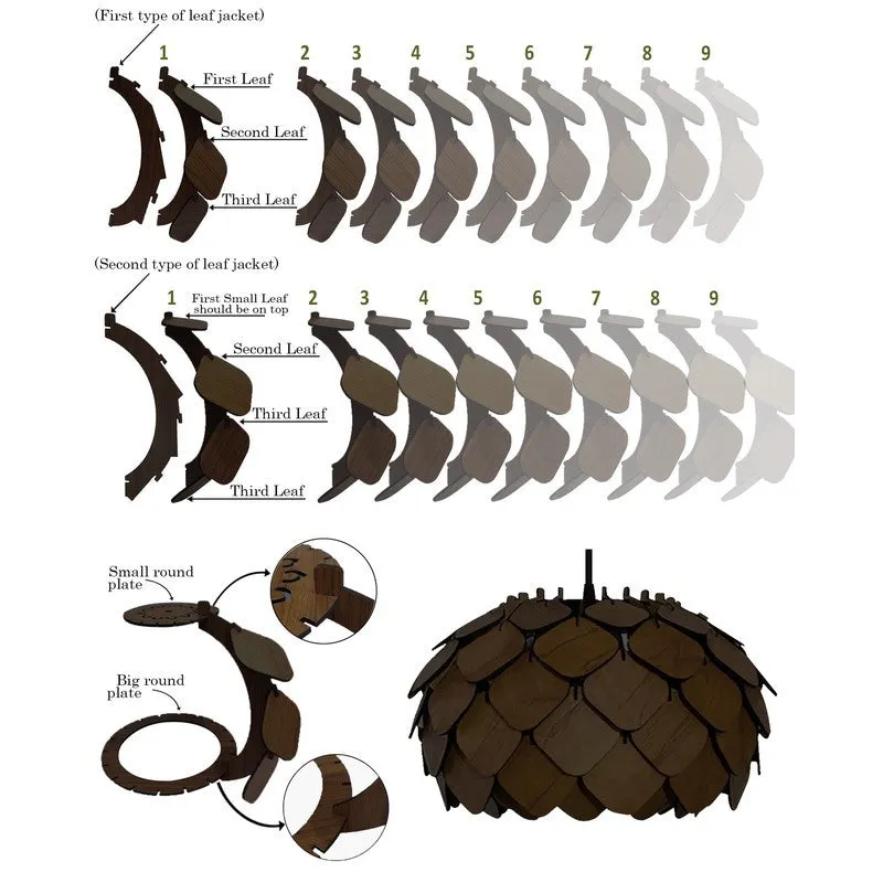 LumiSphere Wooden Ceiling Lamp - Brown media 6