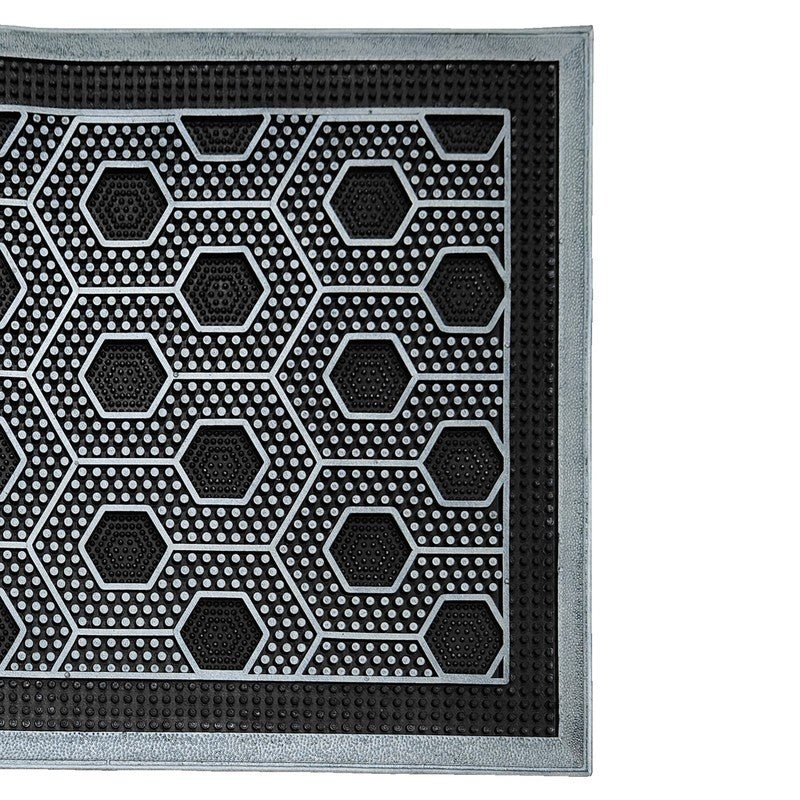 Wyra Abstract Rubber Door Mats - Silver media 6