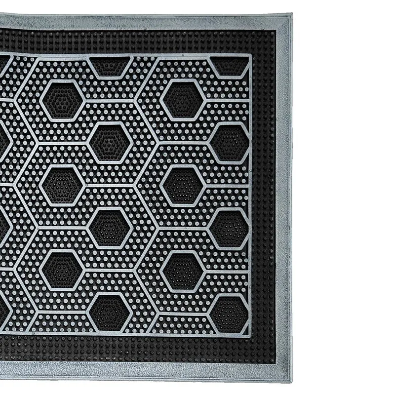 Wyra Abstract Rubber Door Mats - Silver media 6