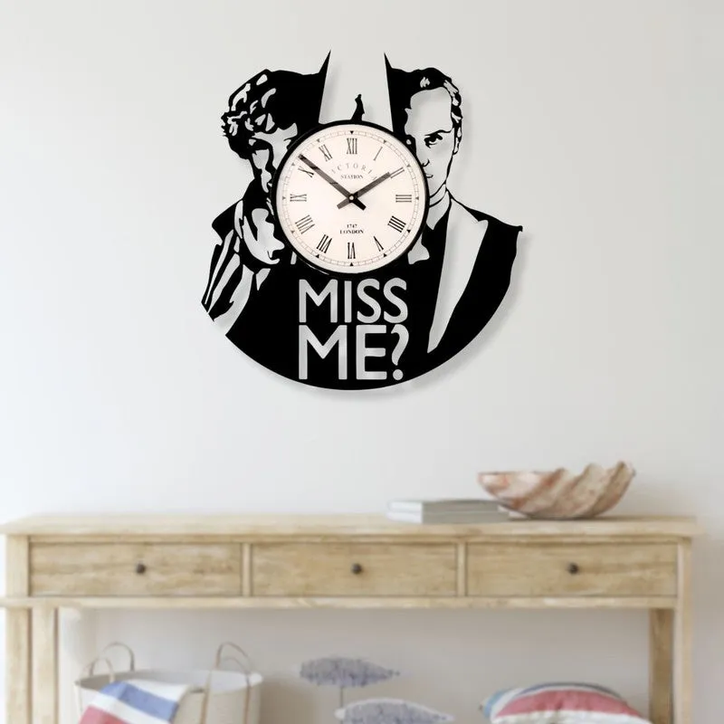 Miss Me? Steel Analog Wall Clock - Black media 3