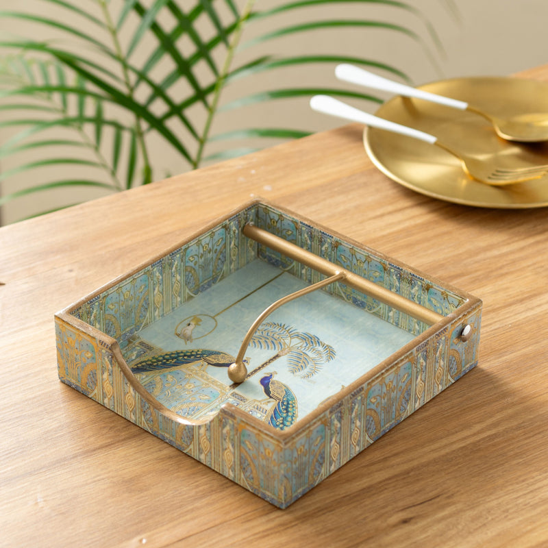 Royal Feather Wooden Tissue Holder