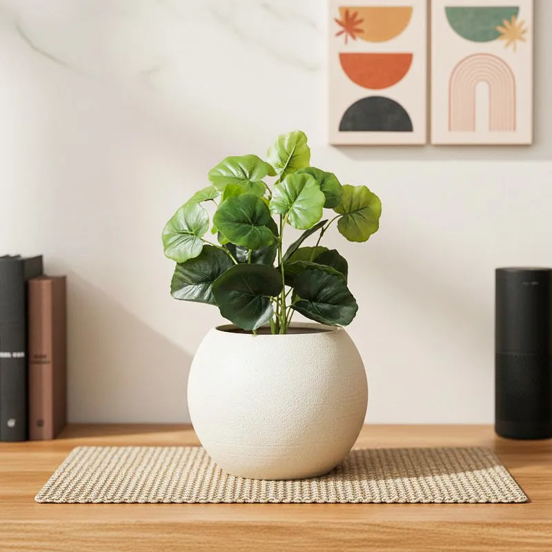 Artificial Grape Ivy Plant With Black Fiber Pot - 0.9 Feet media 1