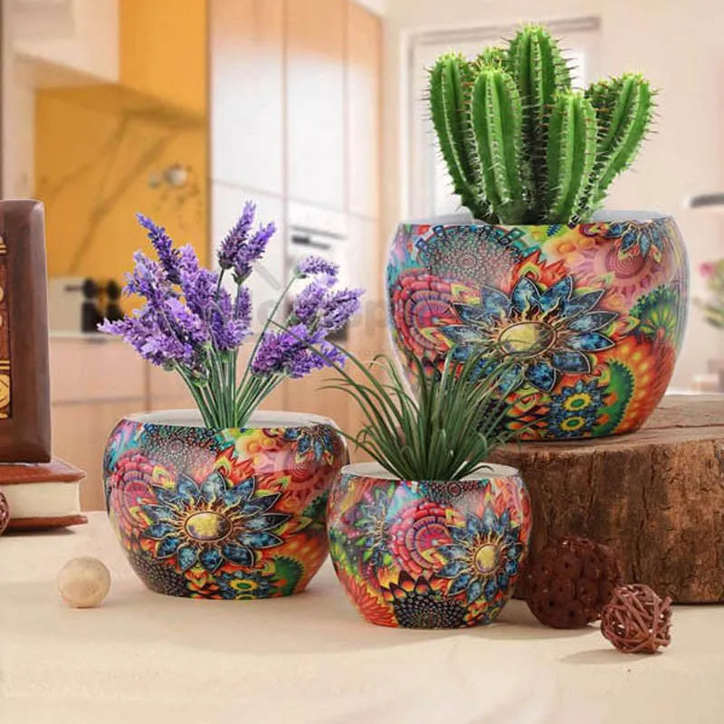Elitta Ethnic Handcrafted Planter - Set Of Three media 3