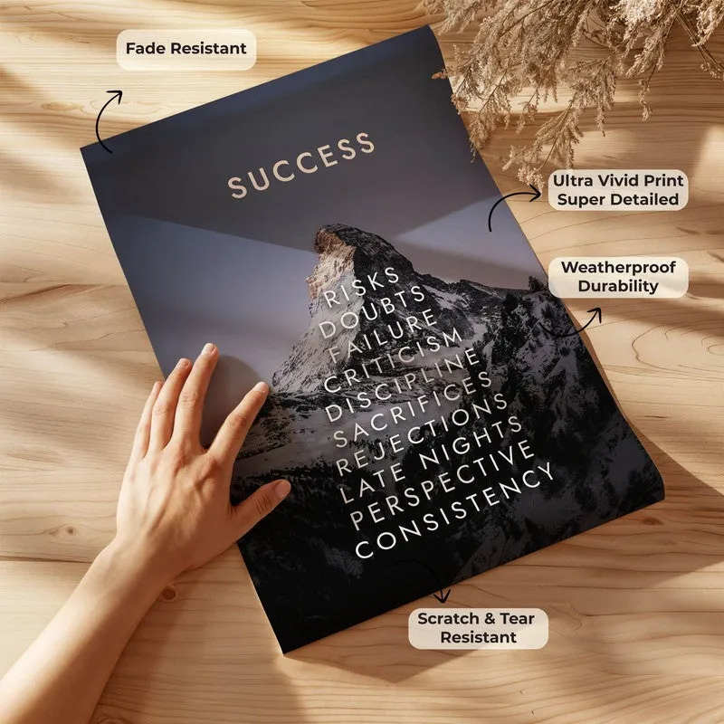 Mountain of Success Wall Poster - Black media 8